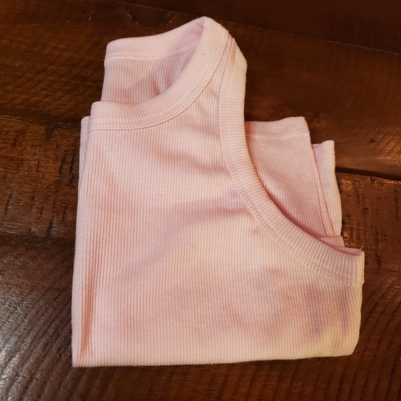 Pink Racerback Crop Tank Top Ribbed NEW - Picture 4 of 4